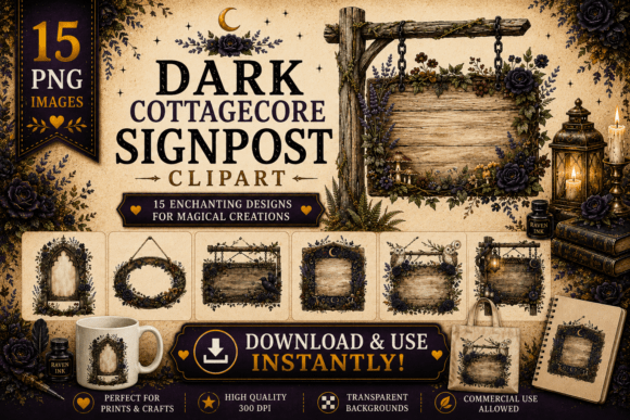Download Dark Cottagecore Signpost Clipart - Clip Collection
