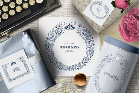 Download Blue Mystical Boho Clipart Frames - Clip Collection
