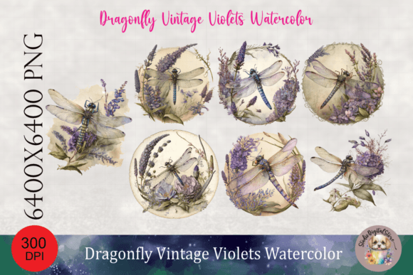 Download Dragonfly Vintage Watercolor Clipart PNG - Clip Collection