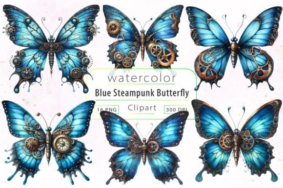 Download Blue Steampunk Butterfly Clipart - Clip Collection