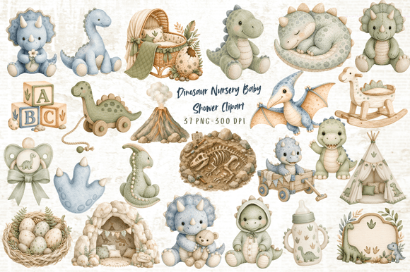 Download Dinosaur Nursery Baby Shower Clipart - Clip Collection