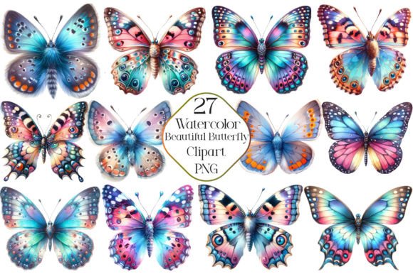 Download Watercolor Beautiful Butterfly Clipart - Clip Collection