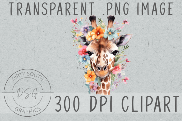 Download Watercolor Floral Giraffe Clip Art - Clip Collection