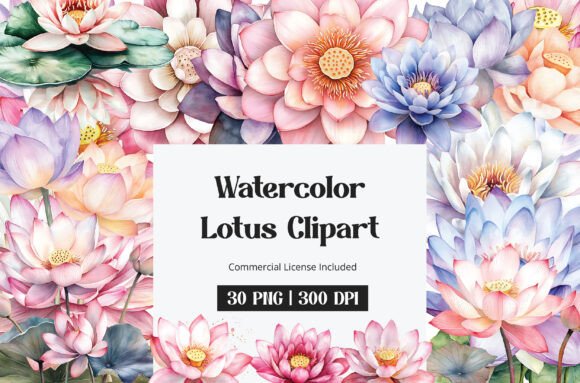 Download Watercolor Lotus Clipart - Clip Collection
