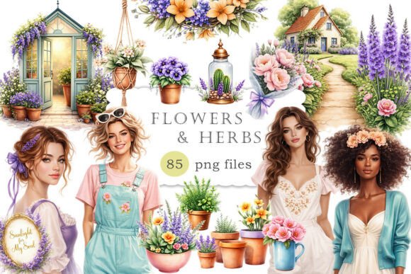 Download Flowers Herbs Clipart Botanical Garden - Clip Collection