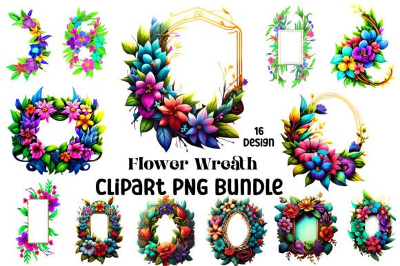 Download Flower Wreath Clipart PNG Bundle - Clip Collection