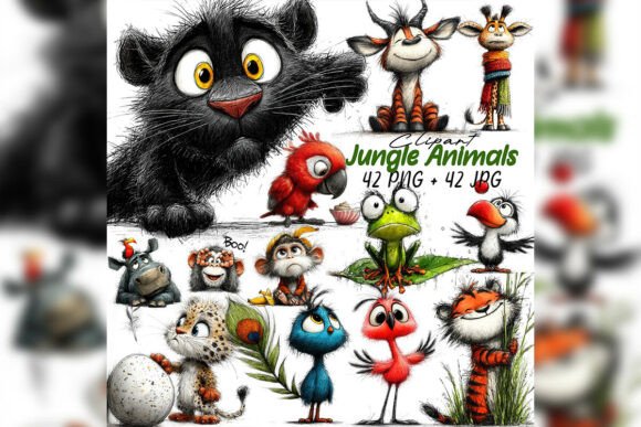 Download Whimsical Baby Jungle Animals Clipart - Clip Collection