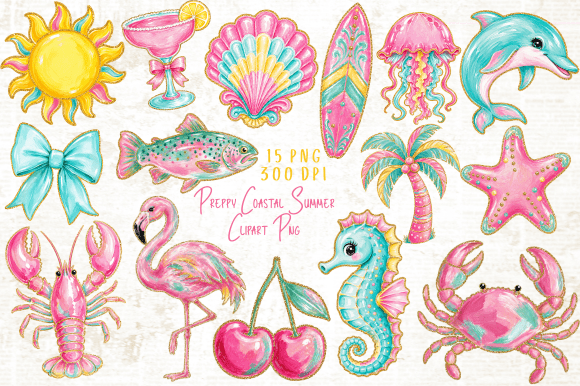 Download Preppy Coastal Summer Clipart PNG - Clip Collection