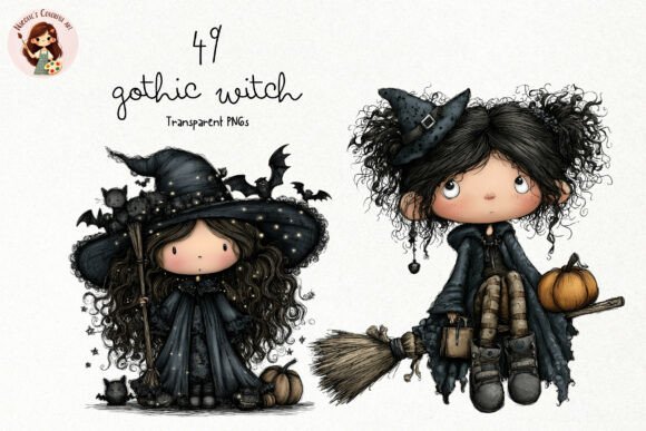 Download Cute Gothic Witch PNG Clipart - Clip Collection