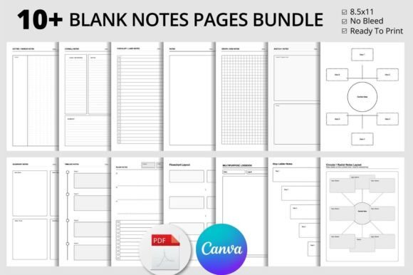 Download Printable Note Templates for KDP Bundle - Kdp bundle Collection