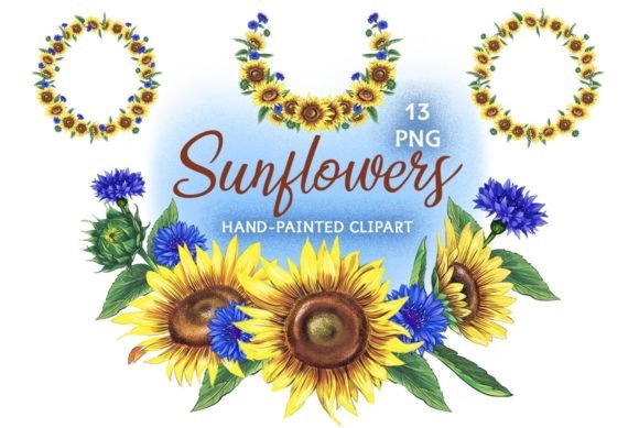 Download Sunflowers Hand-painted Clipart - Clip Collection