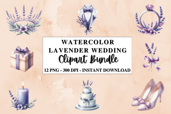 Download Watercolor Lavender Wedding Clipart - Clip Collection