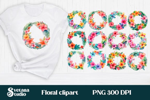 Download Hibiscus Flower Wreath Clipart Bundle - Clip Collection