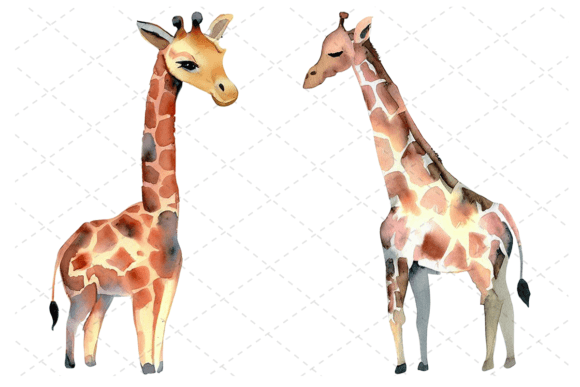 Download 2 Watercolor Giraffe Clipart PNG Bundle - Clip Collection