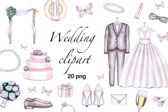 Download Watercolor Wedding Clipart, PNG - Clip Collection