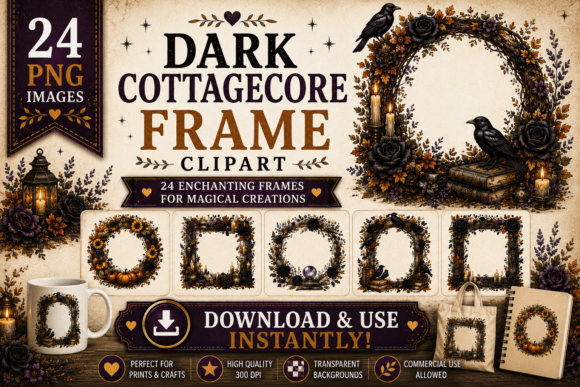 Download Dark Cottagecore Frame Clipart - Clip Collection
