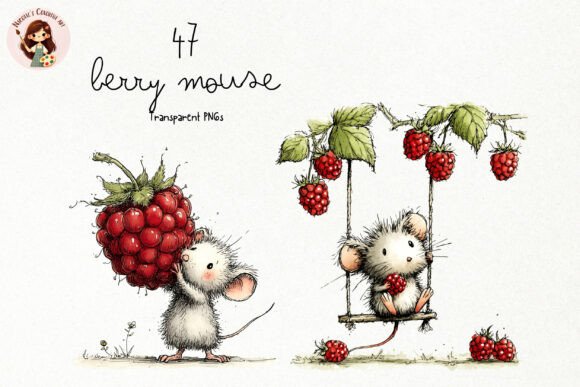 Download Cute Berry Mouse Watercolor PNG Clipart - Clip Collection