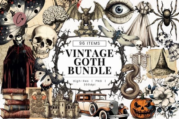 Download Vintage Goth Clipart Bundle - Clip Collection