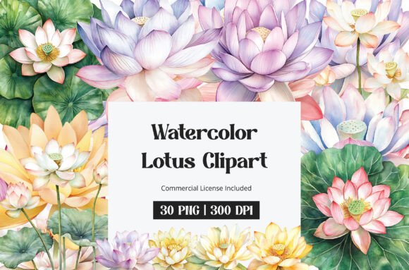 Download Watercolor Lotus Clipart - Clip Collection