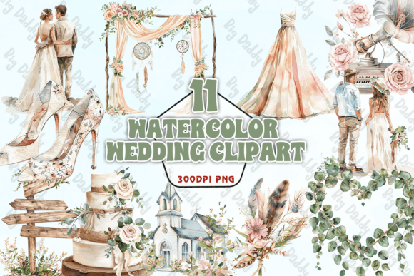 Download Watercolor Wedding Clipart PNG - Clip Collection