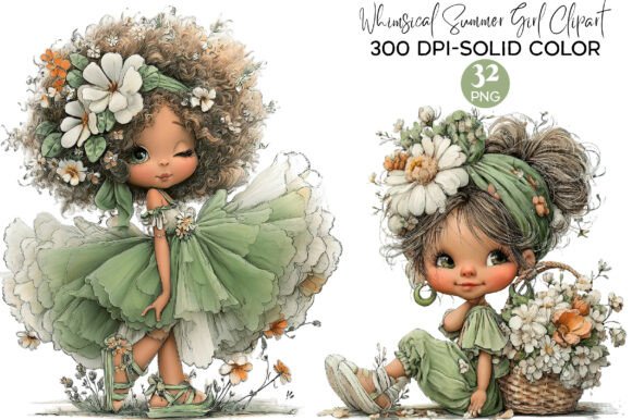 Download Whimsical Summer Girl Clipart PNG - Clip Collection