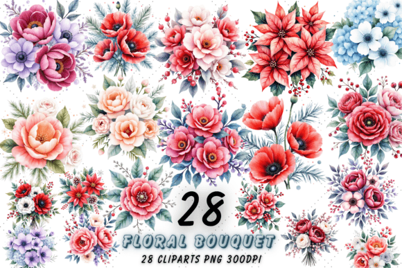 Download Brightness Winter Floral Bouquet Clipart - Clip Collection