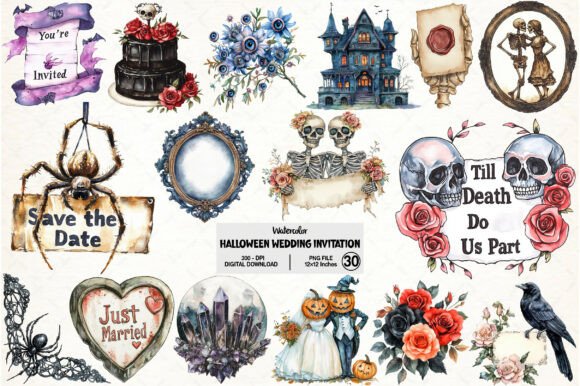 Download Halloween Wedding Invitation Clipart - Clip Collection