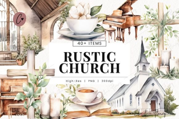 Download Watercolor Rustic Church Bundle Clipart - Clip Collection