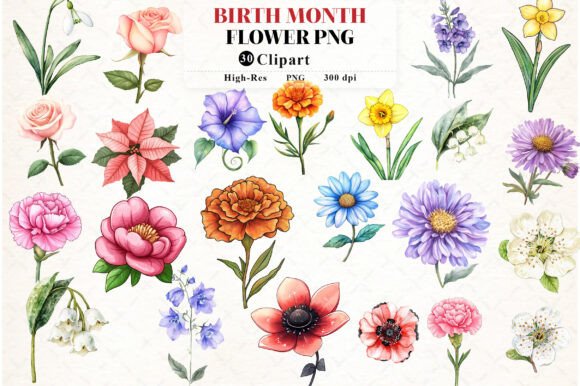 Download Birth Month Flower Clipart - Clip Collection