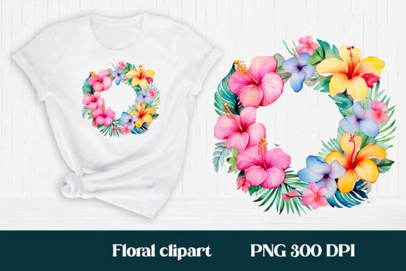 Download Hibiscus Flower Wreath Clipart PNG - Clip Collection