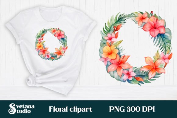 Download Hibiscus Flower Wreath Clipart PNG - Clip Collection
