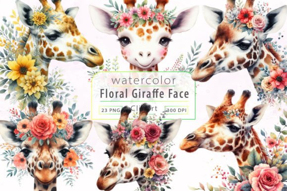 Download Watercolor Floral Giraffe Clipart - Clip Collection