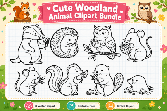 Download Cute Woodland Animal Digital Clipart - Clip Collection
