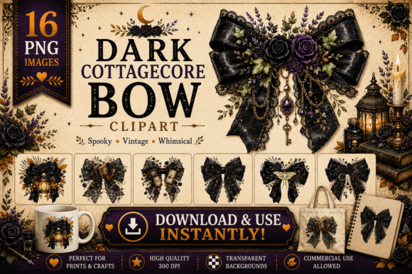 Download Dark Cottagecore Bow Clipart - Clip Collection