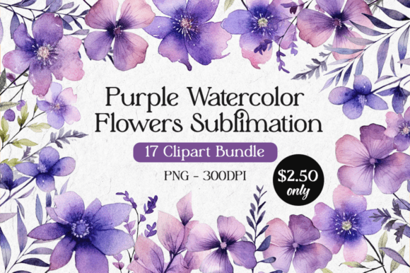 Download Purple Watercolor Flowers Cliparts - Clip Collection
