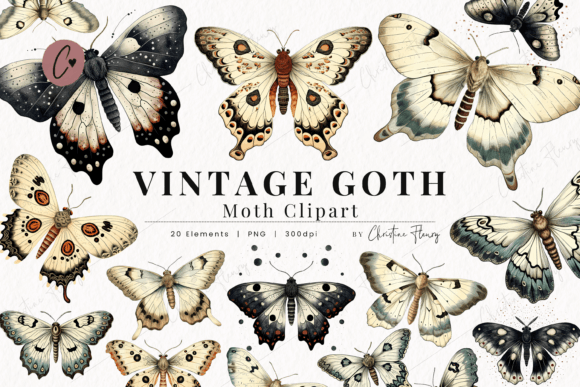 Download Vintage Goth Moth Clipart - Clip Collection