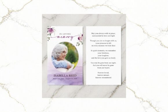 Download Funeral Prayer Card Canva FR009 - Card Collection