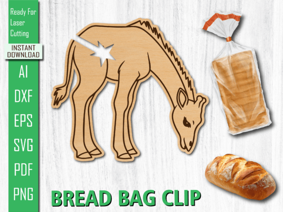 Download Animal Laser Cut Giraffe Bread Bag Clip - Clip Collection