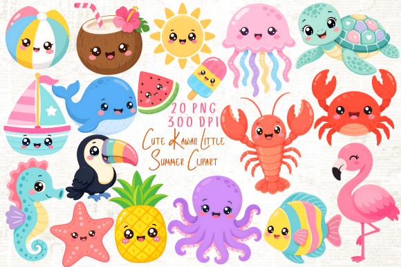 Download Cute Kawaii Little Summer Clipart PNG - Clip Collection
