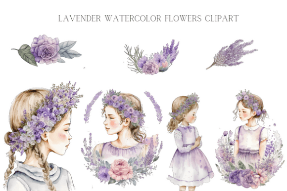 Download Lavender Watercolor Flowers Clipart. - Clip Collection