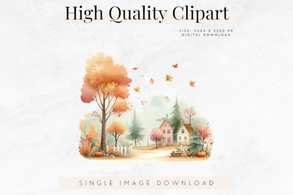 Download Fall Village Autumn Seasonal Clipart - Clip Collection