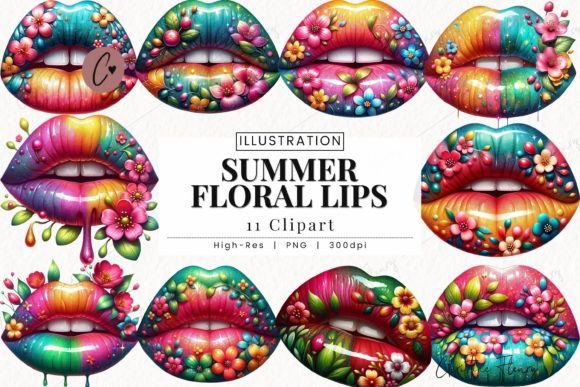 Download Summer Floral Lips Clipart, Summer PNG - Clip Collection