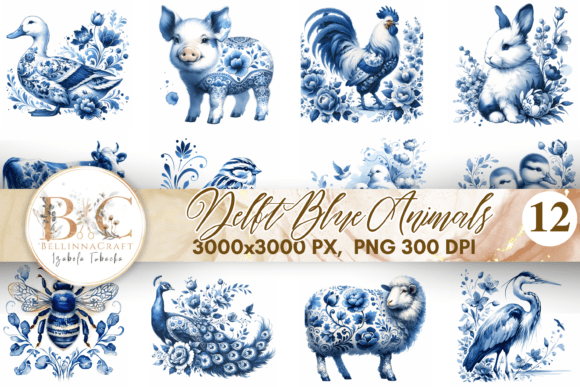 Download Delft Blue Animals Clipart Set - Clip Collection