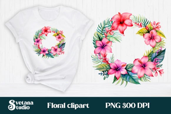 Download Hibiscus Flower Wreath Clipart PNG - Clip Collection