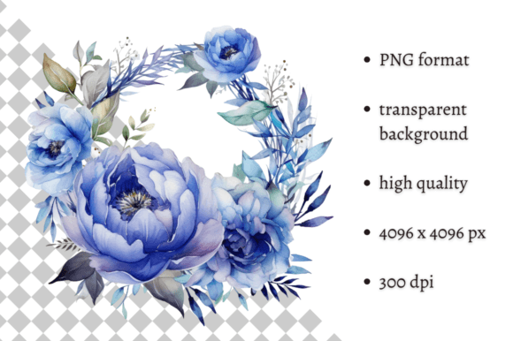 Download Watercolor Blue Peonies PNG Clipart - Clip Collection