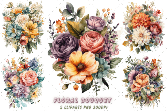 Download Watercolor White Floral Bouquet Clipart - Clip Collection