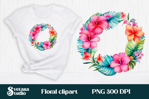Download Hibiscus Flower Wreath Clipart PNG - Clip Collection