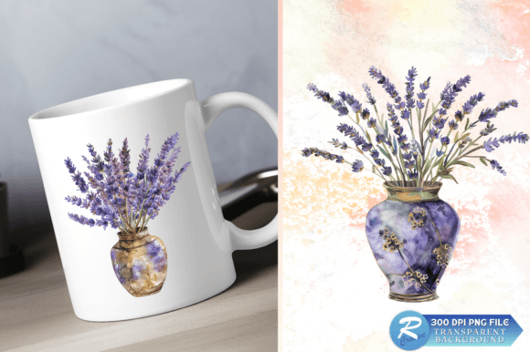 Download Lavender Golden Vase Watercolor Clipart - Clip Collection