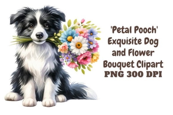 Download Petal Pooch Dog &amp; Flower Bouquet Clipart - Clip Collection