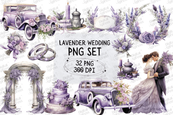 Download Lavender Wedding Clipart-Png Set - Clip Collection